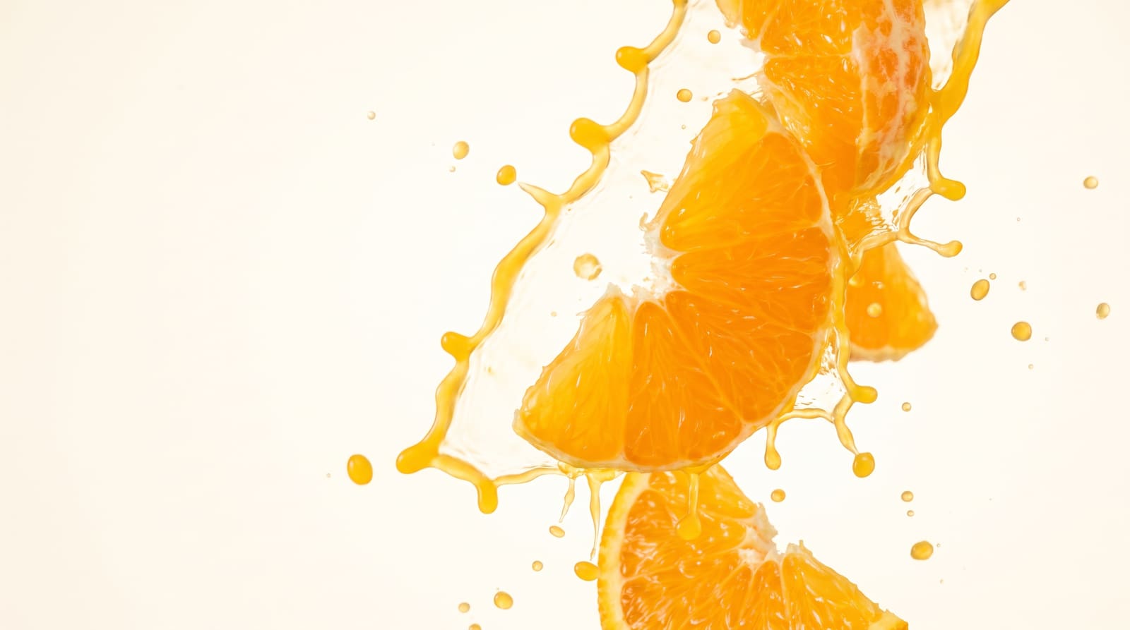 Macro sequence: the crystalline structure of ascorbic acid resolving out of citrus tissue.